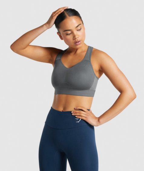 Women's Gymshark Lightweight High Support Sports Bra Grey | CA 15076N